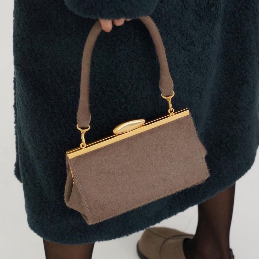 NWT. REIKE NEN Pebble Short Mini Bag Gray